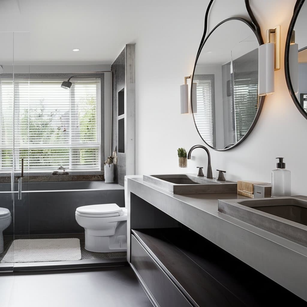 Featured image for Raw Steel & Concrete Transform Ordinary Bathrooms