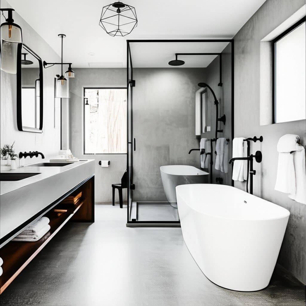 Featured image for Industrial Chic Bathrooms Mix Raw Steel with Luxury