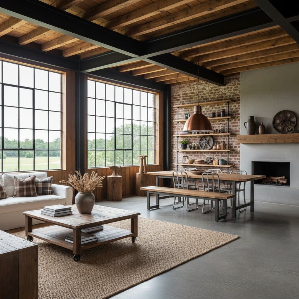 Featured image for Industrial-Farmhouse Blend Balances Texture and Edge