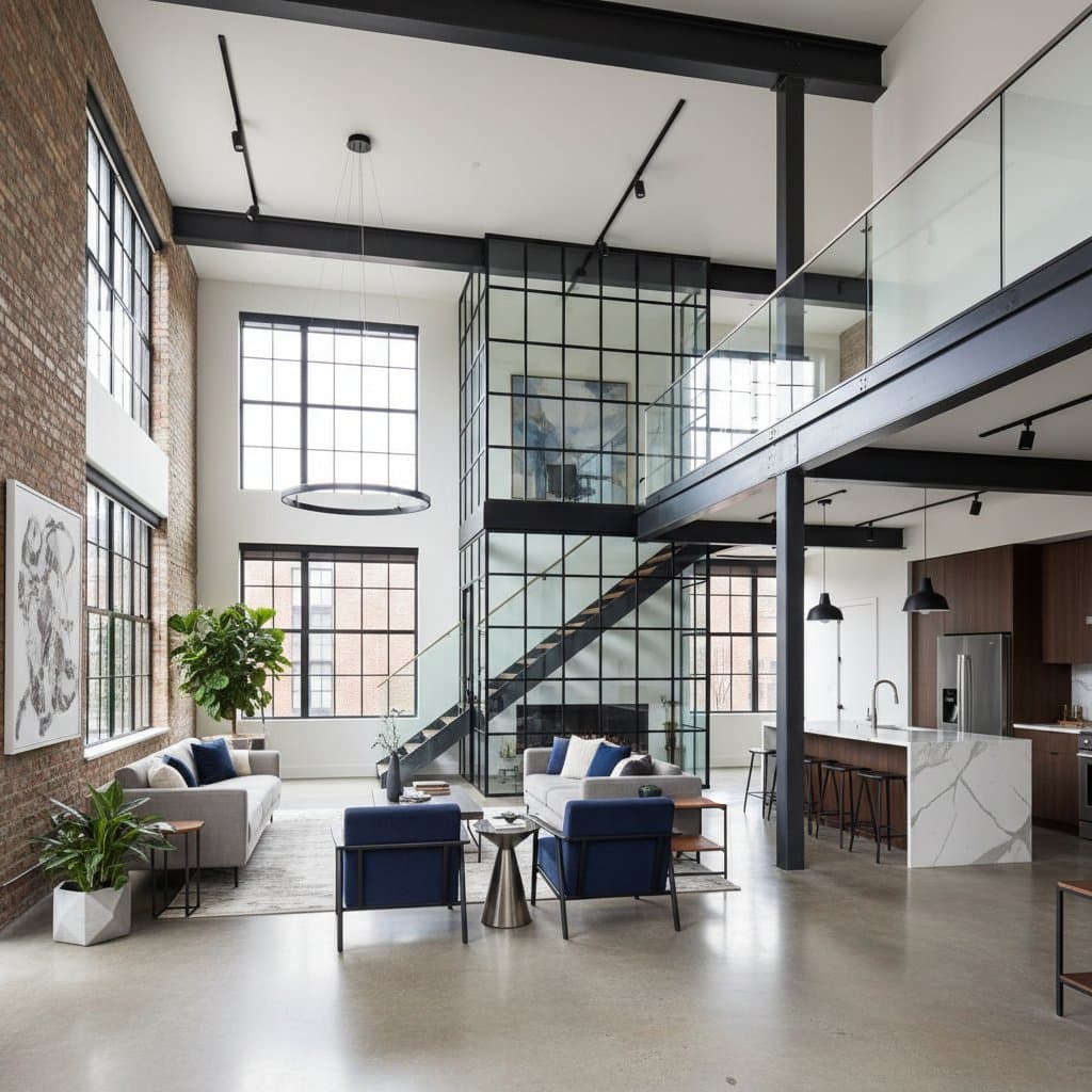 Featured image for Steel and Glass Transform Raw Lofts Into Refined Homes